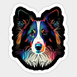 Border Collie Watercolor Painting Portrait Art Sticker